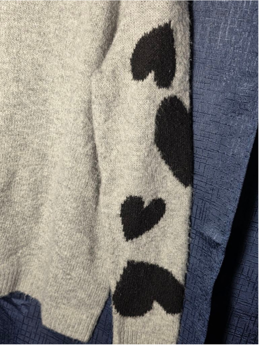 cupcakes & cashmere Cream Crewneck Sweater with Black Heart Sleeves - Picture 2 of 5